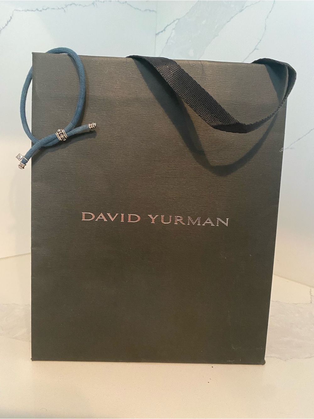 David Yurman blue Cord Bracelet with Silver Accents